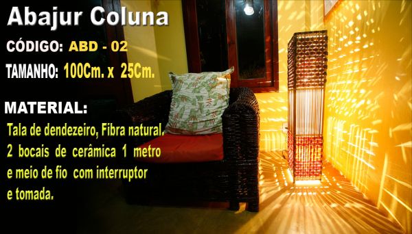 Abajur de coluna ABD-2 Itacaré-ba